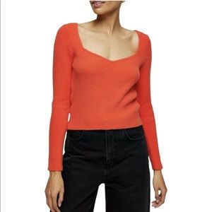 Red sweetheart sweater